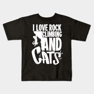 Funny Rock Climbing Gift For A Cat Lover Kids T-Shirt